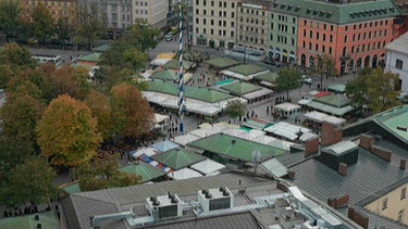 Blick auf den Viktualienmarkt in München | Bild: BR