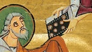 Bamberger Apokalypse, Miniatur 1, Johannes empfängt von Gott die Offenbarung | Bild: Staatsbibliothek Bamberg, Msc.Bibl.140,fol.1r