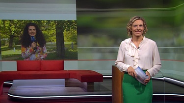 Julia Büchler moderiert die Frankenschau aktuell am 12.April. | Bild: BR