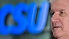 Horst Seehofer vor dem CSU-Logo | Bild: picture-alliance/dpa