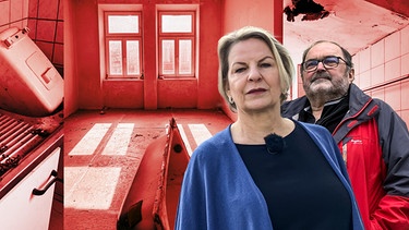 Vermieterin Frau Cora Gundelfinger und Vermieter Hans-Peter Reck in ihren Wohnungen
| Bild: Gabi Knetsch / Montage: BR