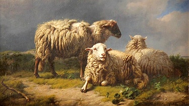 Schafe spielten im 1830 gegründeten Staat Belgien eine bedeutsame wirtschaftliche Rolle. Auch ein Grund für den Tiermaler der belgischen Schule, Eugène Verboeckhoven, sie 1844 zu malen. Seine Originale werden hoch gehandelt … Geschätzter Wert: 200 bis 300 Euro | Bild: BR