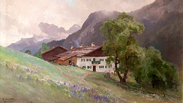 Edward Harrison Compton liebte die Berge der nördlichen Alpen und hat sie oft gemalt, wie auf diesem Bild eines einsamen Bergdorfs. Ein beeindruckend stilles Bild in Blau-Grün-Blau – ist es wirklich ein Original dieses bayerischen Malers englischer Abstammung? Geschätzter Wert: 4.000 bis 6.000 Euro | Bild: BR