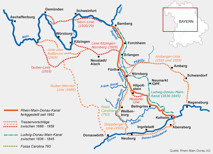 Karte: Ludwig-Donau-Main-Kanal | Bild: BR