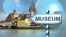 Regensburg_Museum_Bayerische_Geschichte_Hinweisschild | Bild: BR; Montage: BR Grafik
