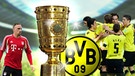 DFB-Pokal vor BVB-Logo und jubelnden Dortmunder Spielern | Bild: picture-alliance/dpa; BR