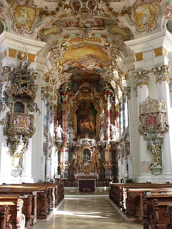 Innenraum Wieskirche | Bild: Kath. Wallfahrtskuratiestiftung St.Josef-Wies