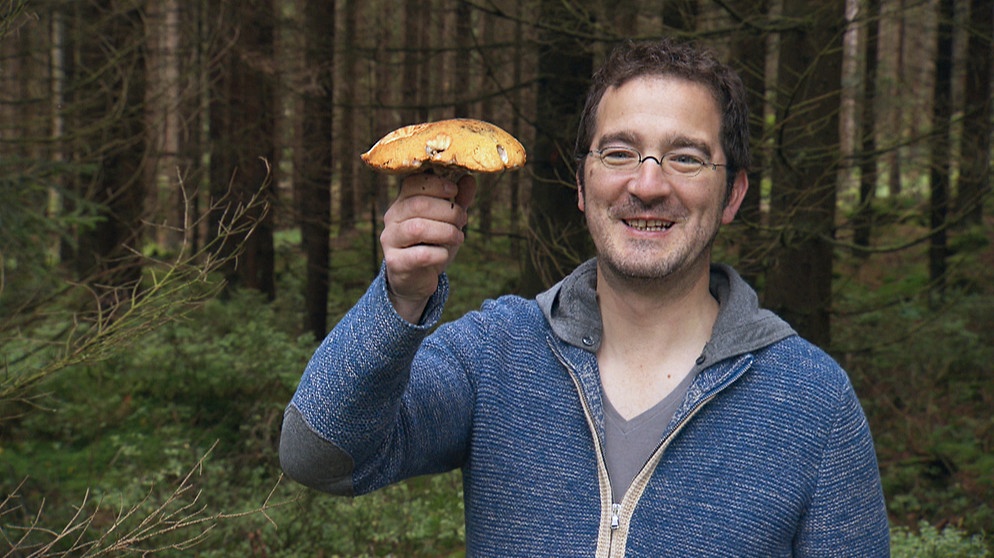 Der Gastwirt Thomas Puchtler aus Bischofsgrün sammelt Pilze für seine Gaststätte. | Bild: BR
