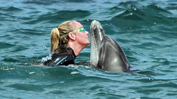 Ute Margreff mit Delfin Mara | Bild: NDR/NDR/Roland Gockel