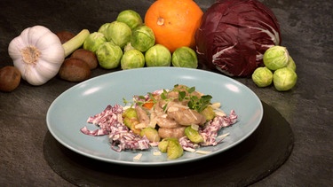 Maronen-Gnocchi mit Rosenkohl und Radicchio-Salat | Bild: BR