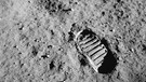 Fußabdruck auf dem Mond vom 20. Juli 1969, aufgenommen während der Apollo 11 - Mission. | Bild: NASA