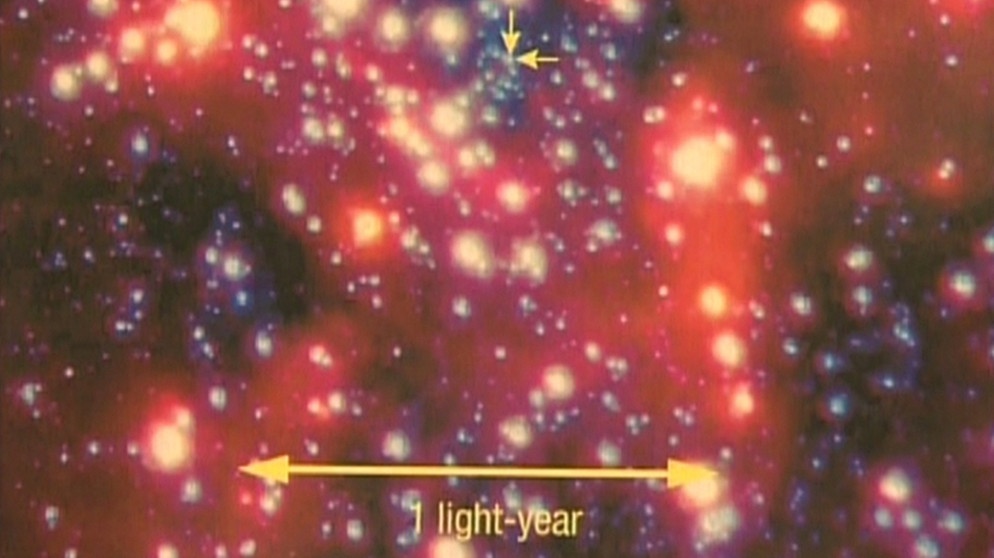 Infrarotbild vom Zentrum der Milchstraße | Bild: BR