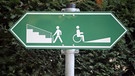 Wegweiser mit Hinweisen für Fußgänger und Rollstuhlfahrer | Bild: picture-alliance/dpa