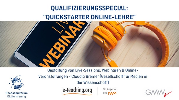 Gestaltung von Live-Sessions, Webinaren & Online-Veranstaltungen - Claudia Bremer (GMV) | Bild: Hochschulforum Digitalisierung (via YouTube)