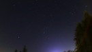 Kalter Märzabend, Nachthimmel über Oberwerrn mit dem Stern Sirius, dem Sternbild Orion, den Hyaden und dem Sternhaufen der Plejaden. | Bild: Jürgen Mauder, Oberwerrn, 09.03.2024
