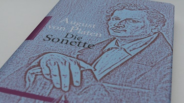 Buchcover von: August von Platen, Die Sonette | Bild: Männerschwarm Verlag | Foto: BR-Studio Franken/Franz Engeser