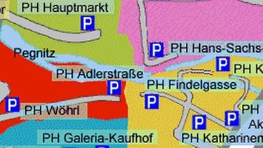 Lageplan der Nürnberger Parkhäuser | Bild: Stadt Nürnberg