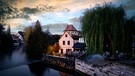 Sonnenaufgang über der Schleifmühle in Lauf. Die Mühle liegt auf einer kleinen Insel in der Pegnitz und wird 1541 erstmals urkundlich erwähnt.   | Bild: Ralph Mutze, Baiersdorf, 16.11.2023