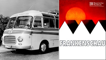 Ü-Wagen des BR in den 1960er-Jahren, Logo der sonntäglichen Frankenschau | Bild: BR; Montage: BR