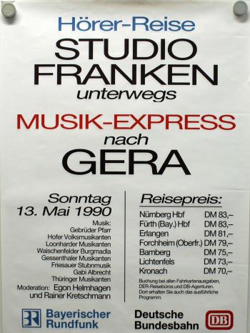 Plakat: Musikexpress nach Gera | Bild: BR-Studio Franken