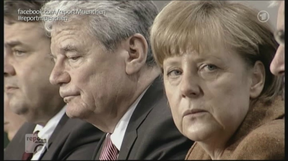 Sigmar Gabriel, Joachim Gauck und Angela Merkel | Bild: Bayerischer Rundfunk