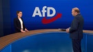 BR24-Moderator Andreas Bachmann im Gespräch mit Professorin Jasmin Riedl | Bild: Bayerischer Rundfunk 2024