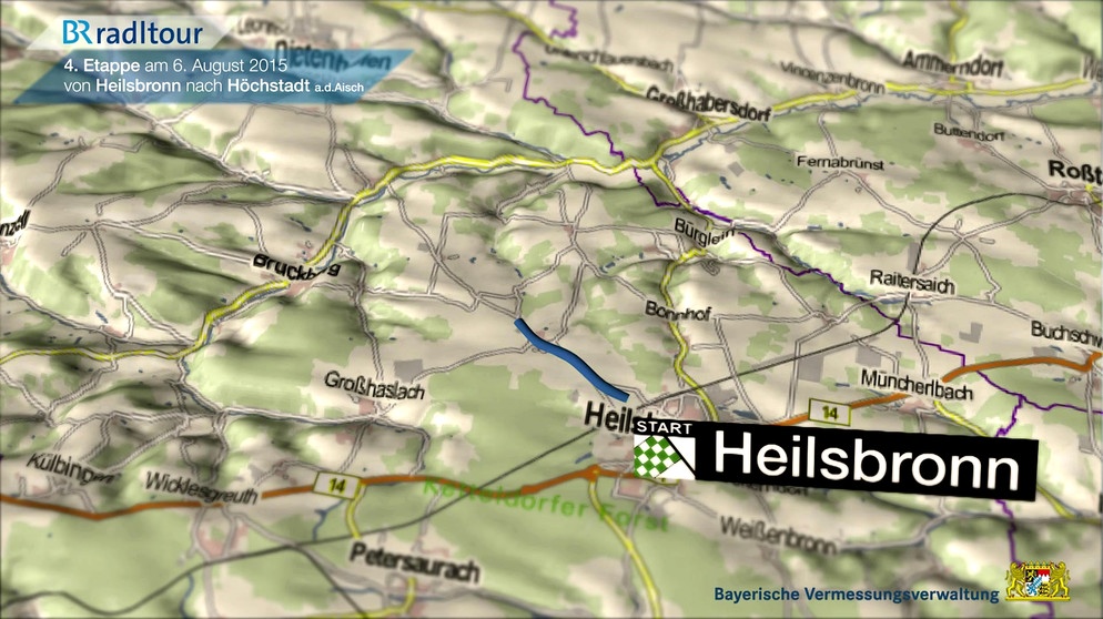 4. Etappe der BR-Radltour 2015: Von Heilsbronn nach Höchstadt an der Aisch | Bild: Bayerischer Rundfunk