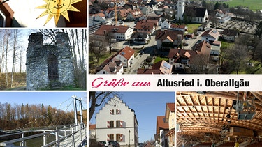 Postkarte mit Sehenswürdigkeiten aus Altusried im Allgäu | Bild: BR Fernsehen