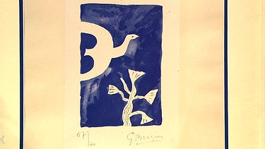 Blaue Taube von Georges Braque, Lithographie aus den Fünfzigerjahren | Bild: Bayerischer Rundfunk