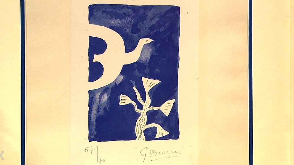 Blaue Taube von Georges Braque, Lithographie aus den Fünfzigerjahren | Bild: Bayerischer Rundfunk