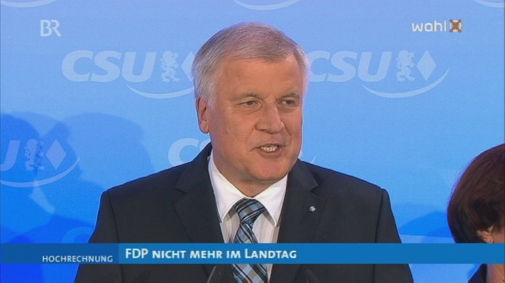 Horst Seehofer am Wahlabend | Bild: Bayerischer Rundfunk