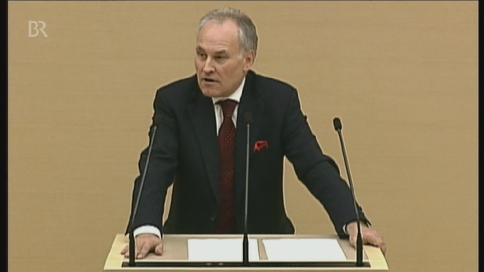 Finanzminister Huber erklärt im Landtag seinen Rücktritt | Bild: Bayerischer Rundfunk