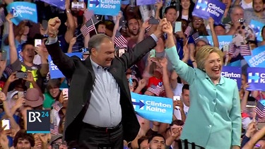 Hillary Clinton und ihr VIze-Kandidat Tim Kaine | Bild: Bayerischer Rundfunk