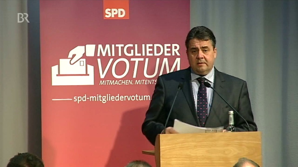 SPD-Vorsitzender Sigmar Gabriel bei der Regionalkonferenz in Nürnberg | Bild: Bayerischer Rundfunk