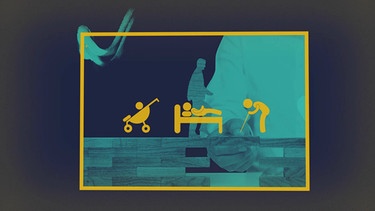 Vor allem Kinder, Kranke und Alte sind auf Care-Arbeit angewiesen. | Bild: BR, picture-alliance.de, colourbox.com/Montage: BR