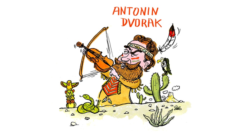 gezeichnetes Porträt des Komponisten Antonín Dvorák | Bild: BR / Teresa Habild