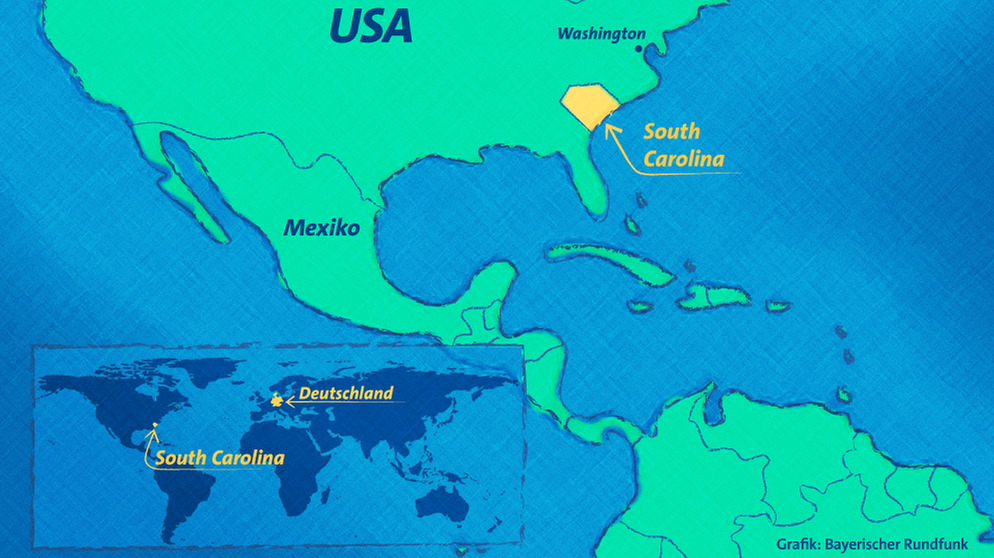 Karte: hier liegt South Carolina | Bild: BR