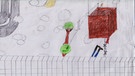 Kinderzeichnung von Felix aus der Klasse 4b der Oskar-Maria-Graf Grundschule Aufkirchen/Berg | Bild: BR