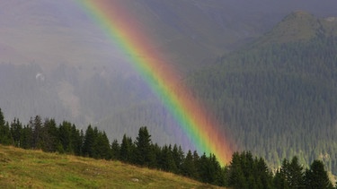 Ein Regenbogen in den Bergen. | Bild: colourbox.com