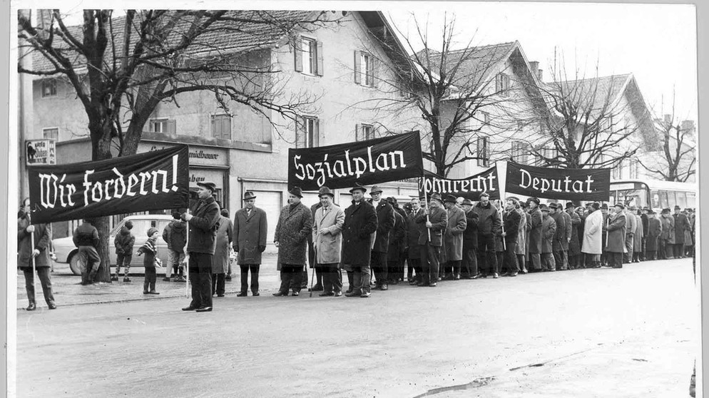 Demonstrationen nach der Schließung der Penzberger Grube | Bild: Stadtarchiv Penzberg