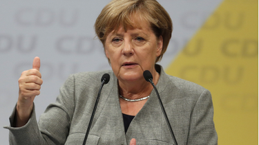 Angela Merkel in Dortmund | Bild: picture-alliance/dpa
