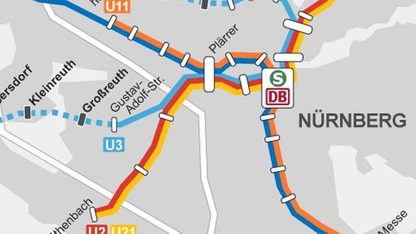Karte: U-Bahn-Ausbau Nürnberg | Bild: BR