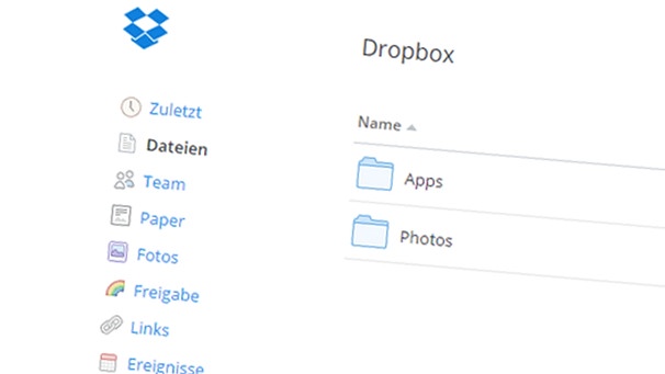 Screenshot des Dropbox-Dashboards | Bild: Screenshot Dropbox