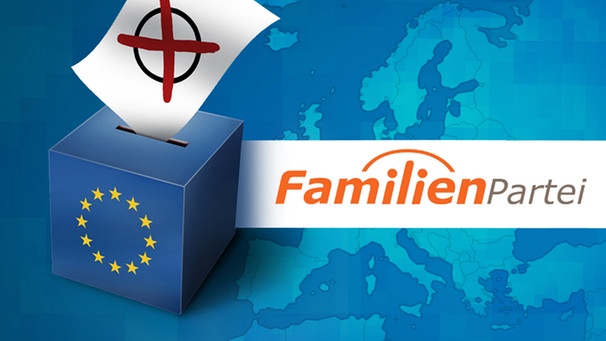 Illustration: Wahlurne mit EU-Logo und Parteilogo "Familienpartei" | Bild: colourbox.com, BR; Montage: BR