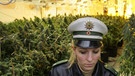 Polizeikommissarin in einer illegalen Drogenplantage in Atzendorf (Salzlandkreis) | Bild: picture-alliance/dpa