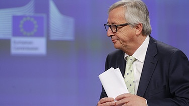 EU-Kommissionspräsident, Jean-Claude Juncker, am Tag dach dem Votum der Briten für einen Brexit. | Bild: pa/dpa/Olivier Hoslet