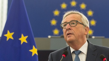 Juncker bei seiner Rede zur Lage der EU 2016 | Bild: dpa/pa/Patrick Seeger