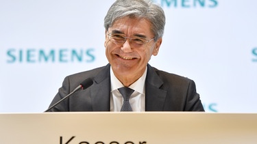 Siemens-Vorstandsvorsitzende Joe Kaeser auf der Jahrespressekonferenz 2016 | Bild: Andreas Gebert/dpa