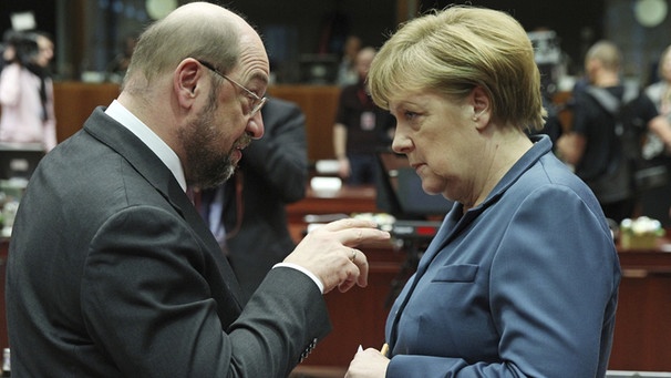Angela Merkel und Martin Schulz | Bild: picture-alliance/dpa