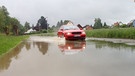 Überschwemmte Straße bei Kleinsendelbach | Bild: News5